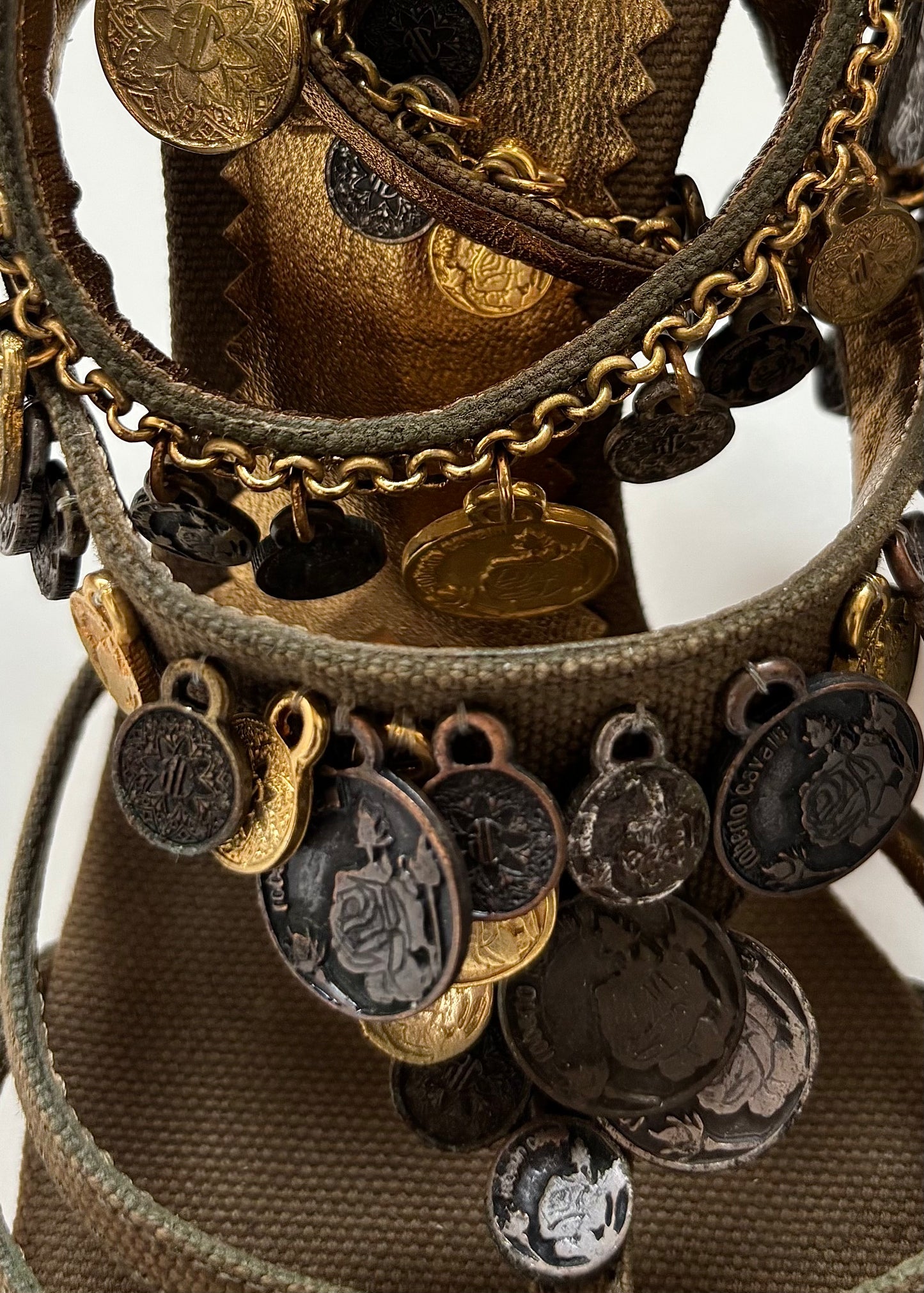 Roberto Cavalli Coin Embellished Sandals
