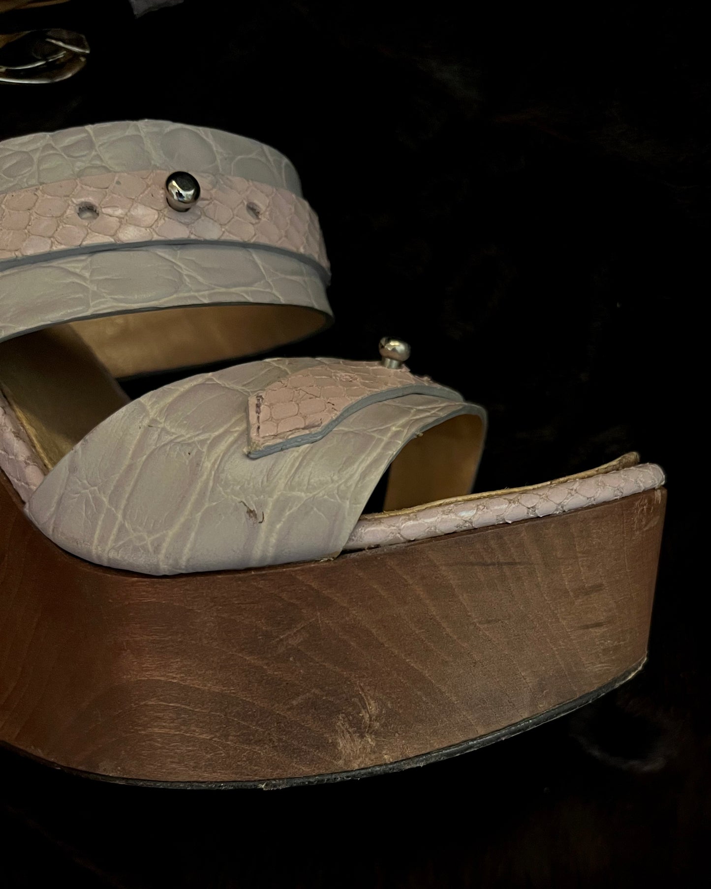 Roberto Cavalli Spring/Summer 2008 Wooden Wedge Platform Heels