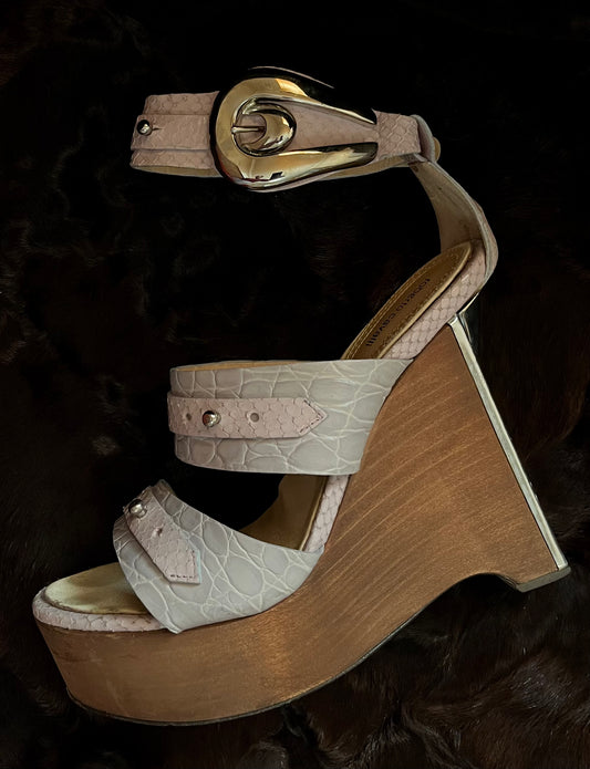 Roberto Cavalli Spring/Summer 2008 Wooden Wedge Platform Heels