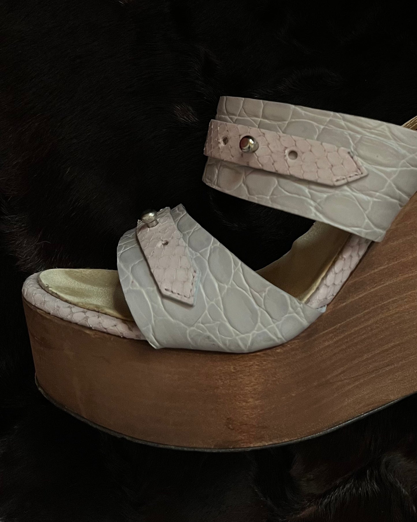 Roberto Cavalli Spring/Summer 2008 Wooden Wedge Platform Heels