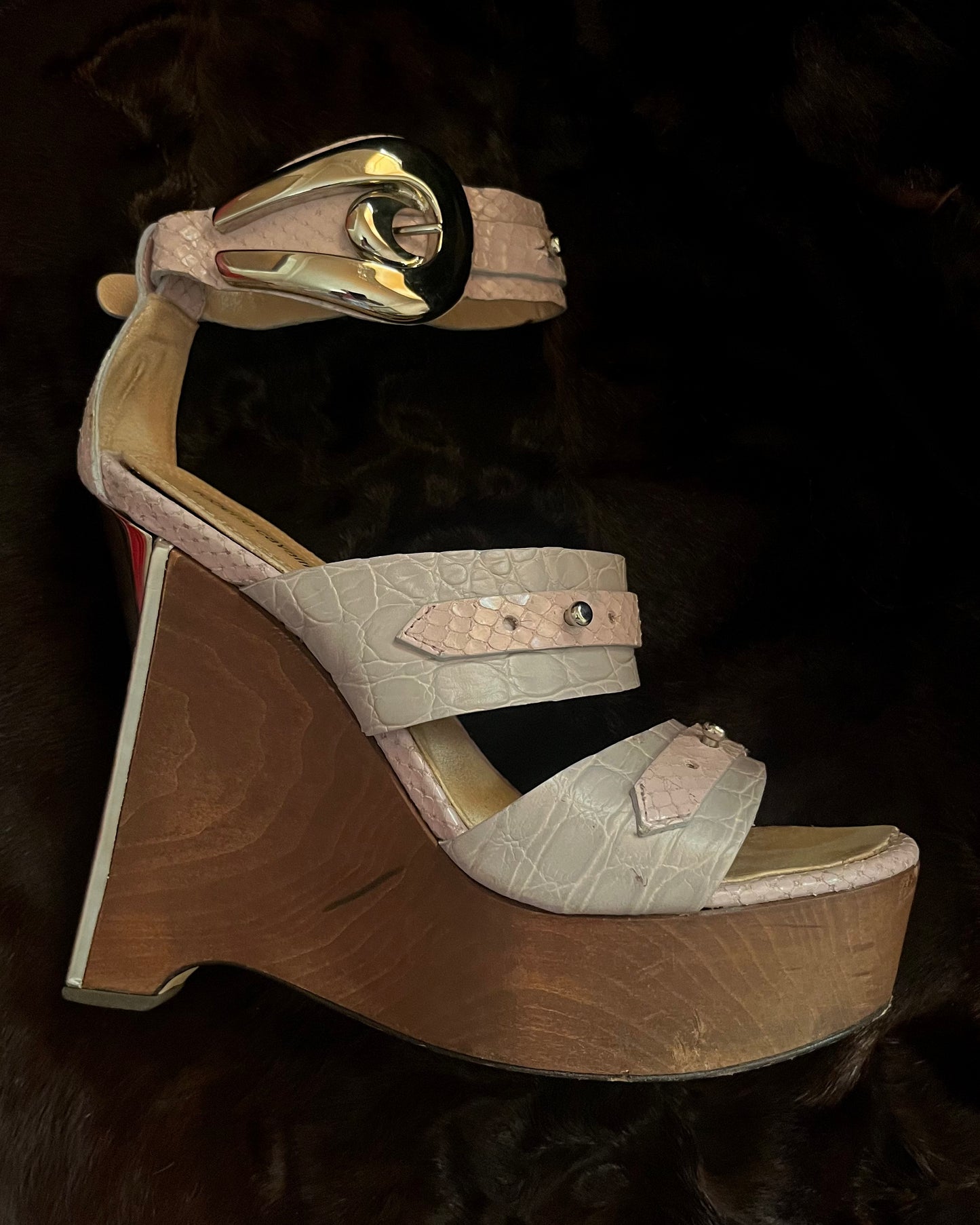 Roberto Cavalli Spring/Summer 2008 Wooden Wedge Platform Heels