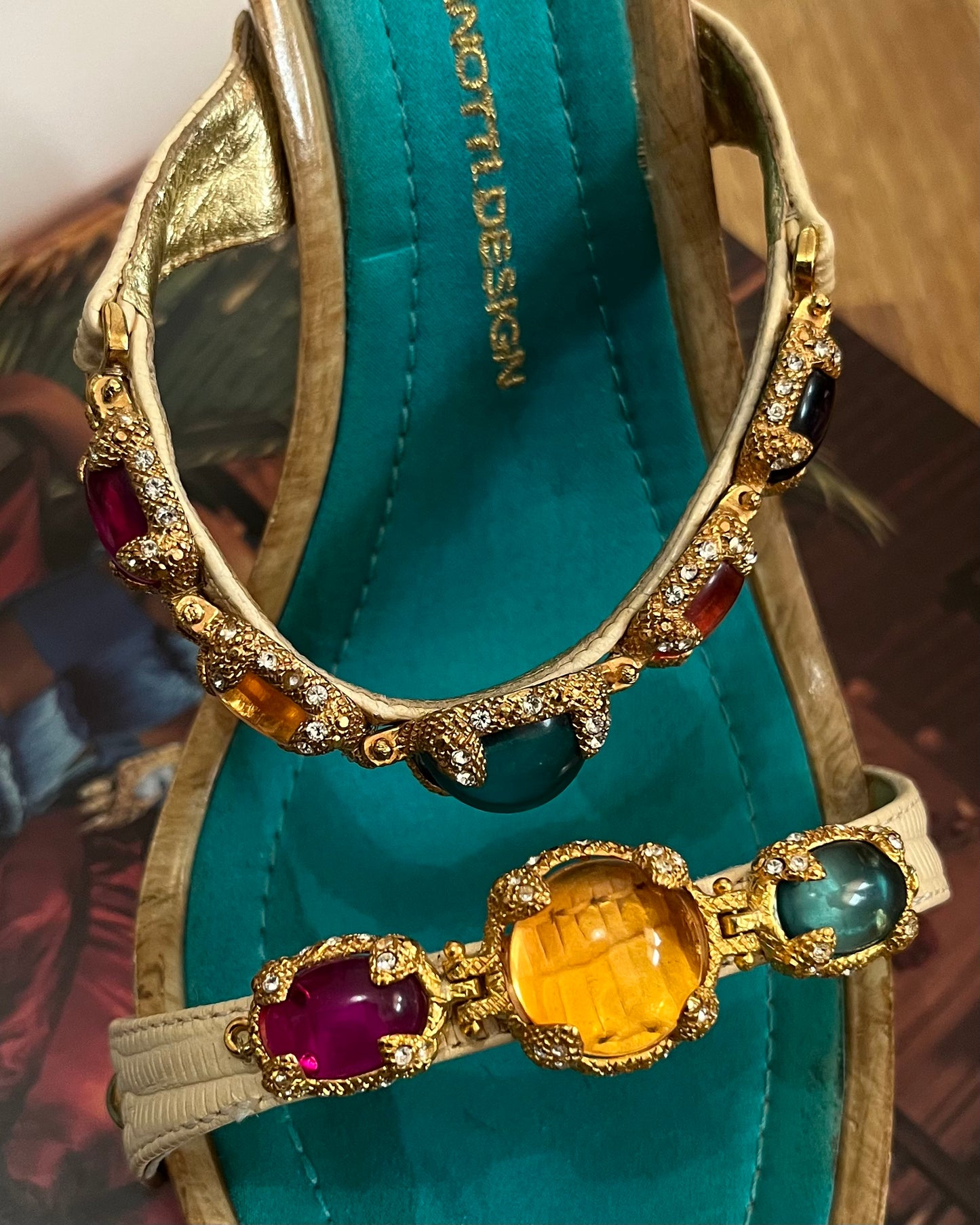 Giuseppe Zanotti Multi Gemstone Wedge Heels