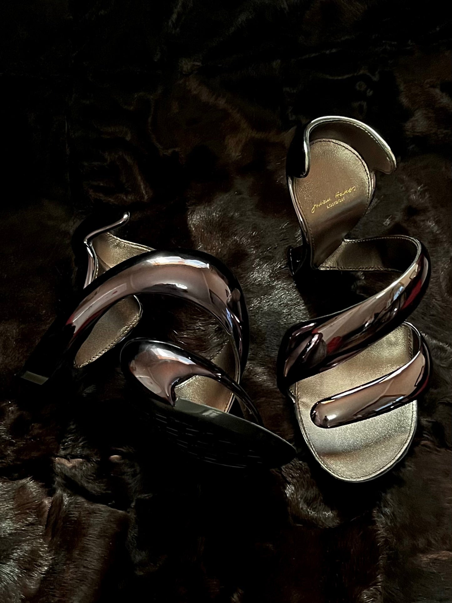 Julian Hakes Mojito Metallic Sculptural Sandals