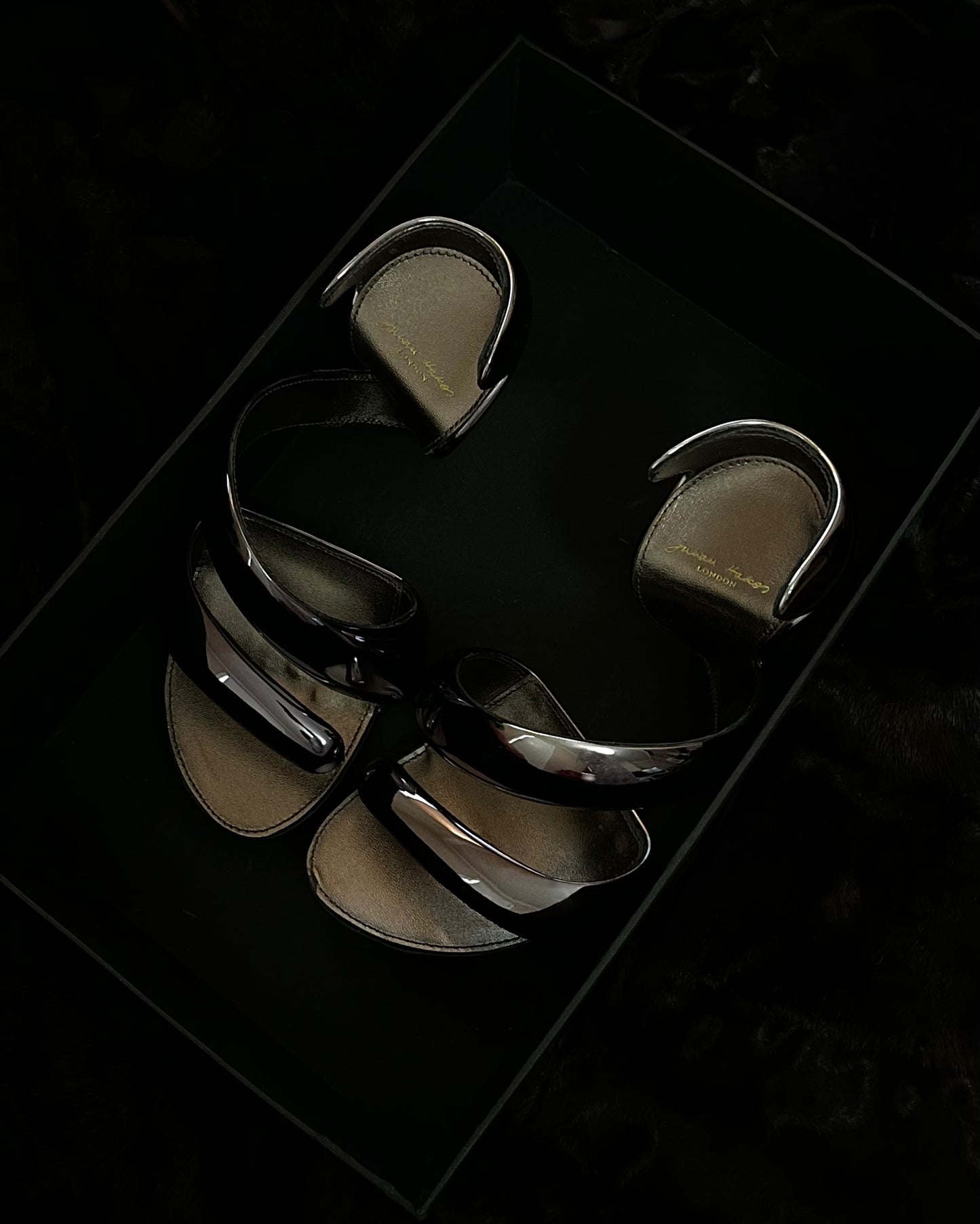Julian Hakes Mojito Metallic Sculptural Sandals