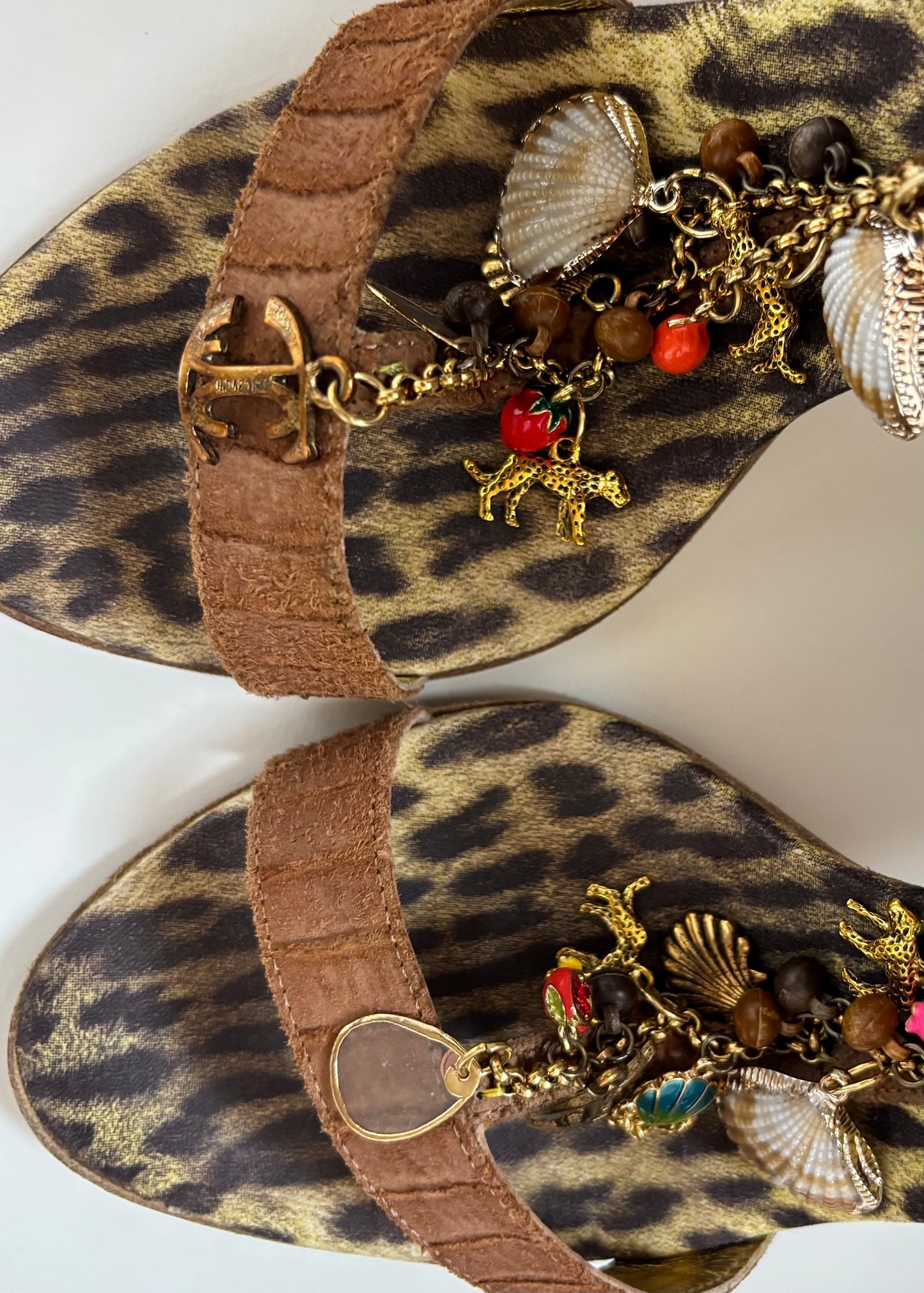Just Cavalli Leopard Charm Chain Heels