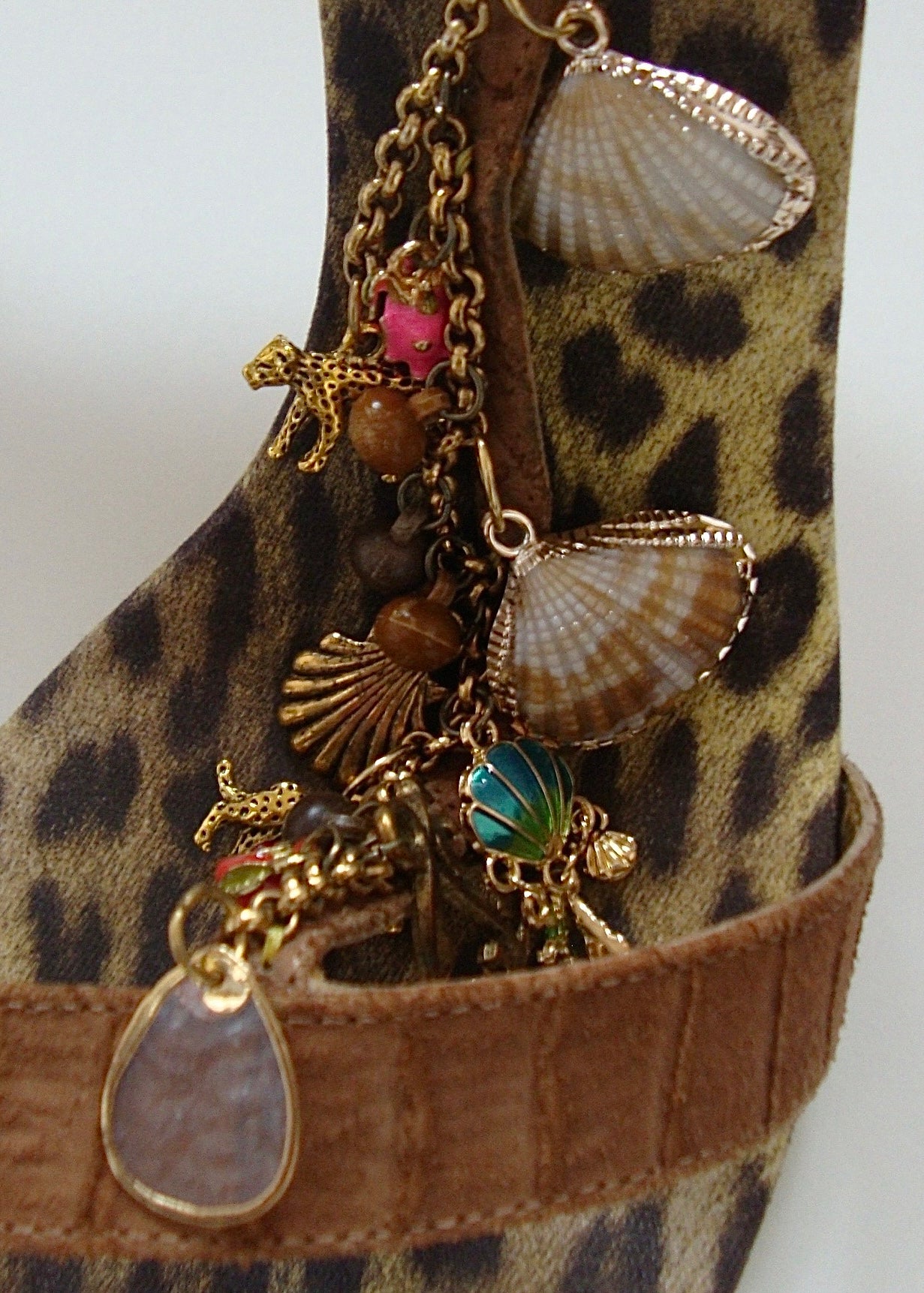 Just Cavalli Leopard Charm Chain Heels